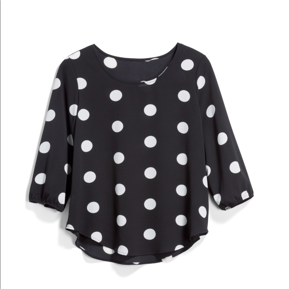 Kaileigh Scoop Neck Polka Dot Blouse